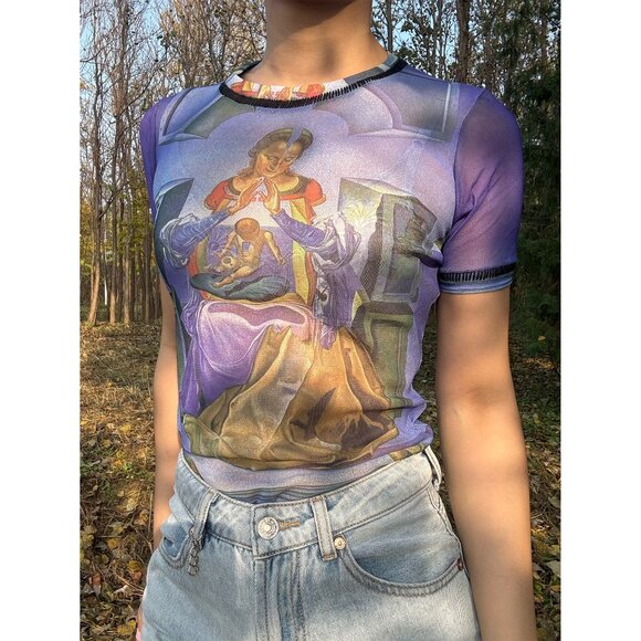 Jean paul gaultier Classique blue mesh short sleeve top - Picture 4 of 11